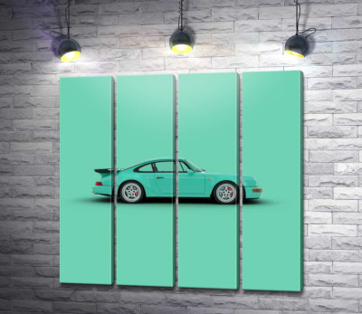 Модульна картина "Салатовий Porsche 911"