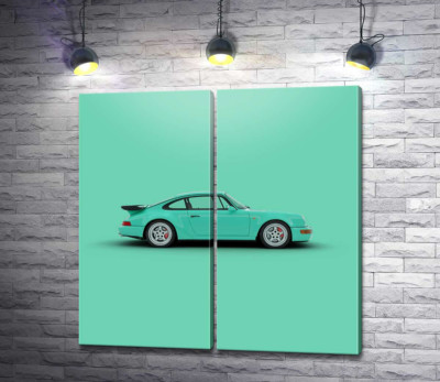 Модульная картина "Салатовый Porsche 911"