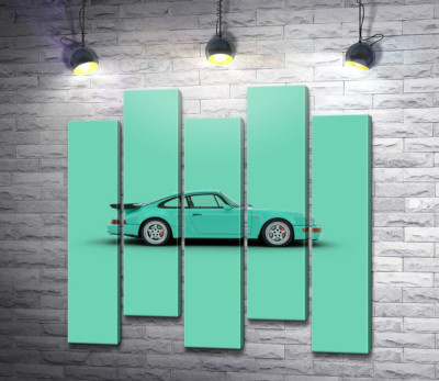 Модульна картина "Салатовий Porsche 911"