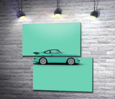 Модульная картина "Салатовый Porsche 911"