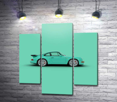 Модульная картина "Салатовый Porsche 911"