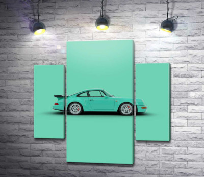 Модульная картина "Салатовый Porsche 911"