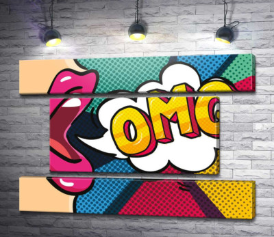 Модульна картина "Фраза OMG у хмаринці"