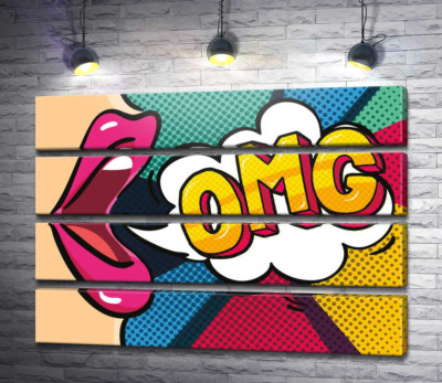 Модульна картина "Фраза OMG у хмаринці"