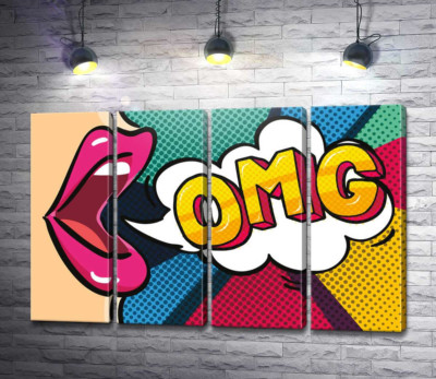 Модульна картина "Фраза OMG у хмаринці"