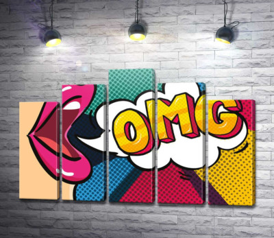Модульна картина "Фраза OMG у хмаринці"