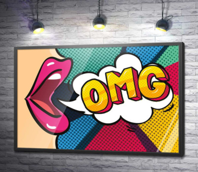 Постер "Фраза OMG в облачке"