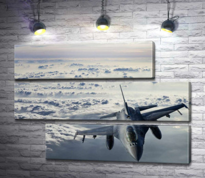 Модульная картина "Самолет F-16 Falcon в небе"