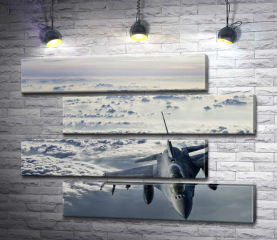 Модульная картина "Самолет F-16 Falcon в небе"