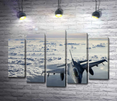 Модульна картина "Літак F-16 Falcon у небі"
