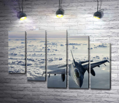 Модульна картина "Літак F-16 Falcon у небі"