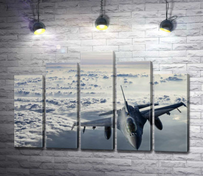 Модульна картина "Літак F-16 Falcon у небі"