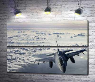 Модульна картина "Літак F-16 Falcon у небі"