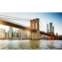 Бруклинский мост в Нью Йорке через Ист Ривер