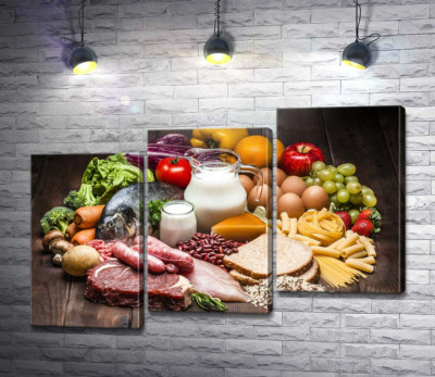 Модульна картина "Натюрморт із продуктів харчування"