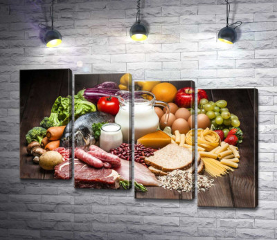 Модульная картина "Натюрморт из продуктов питания"