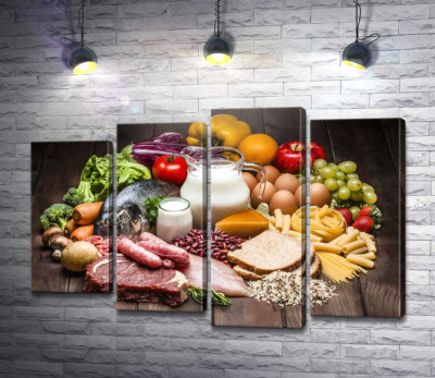 Модульная картина "Натюрморт из продуктов питания"