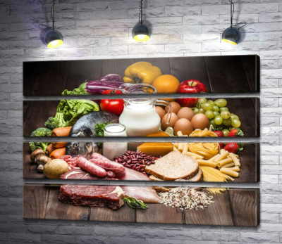 Модульная картина "Натюрморт из продуктов питания"