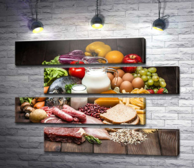 Модульна картина "Натюрморт із продуктів харчування"