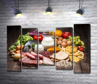 Модульна картина "Натюрморт із продуктів харчування"