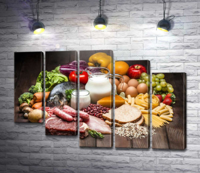 Модульна картина "Натюрморт із продуктів харчування"