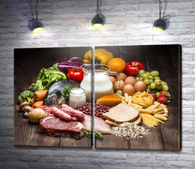 Модульная картина "Натюрморт из продуктов питания"