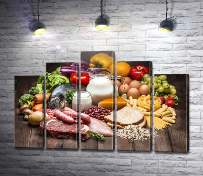 Модульная картина "Натюрморт из продуктов питания"
