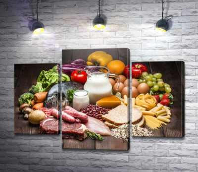 Модульна картина "Натюрморт із продуктів харчування"