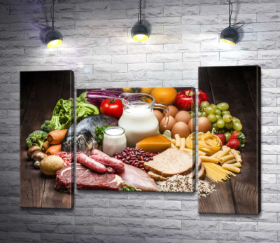 Модульная картина "Натюрморт из продуктов питания"