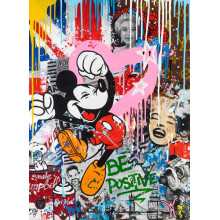 Арт графіті з Міккі Маусом: Be positive
