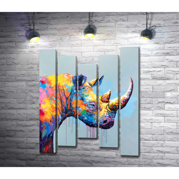 Різнокольоровий носоріг у стилі поп-арт