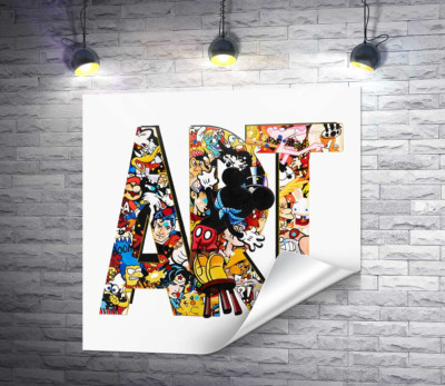 Напис ART і Міккі Маус бомбер