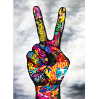 Рука з графіті і знак перемоги 