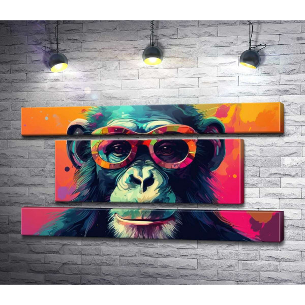 Красочная обезьяна в очках