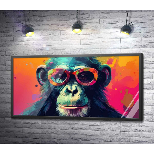 Красочная обезьяна в очках