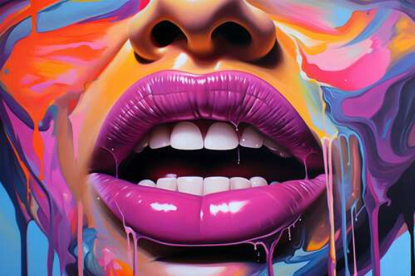 Сочные розовые губы и краски