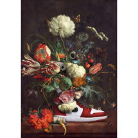 Кроссовок с цветами и деньгами