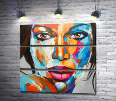 Модульная картина "Пестрый портрет девушки"