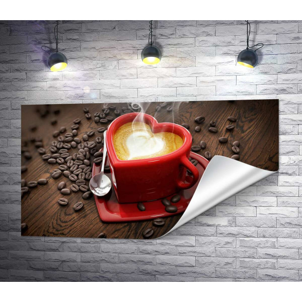 Чашка кофе в виде сердца