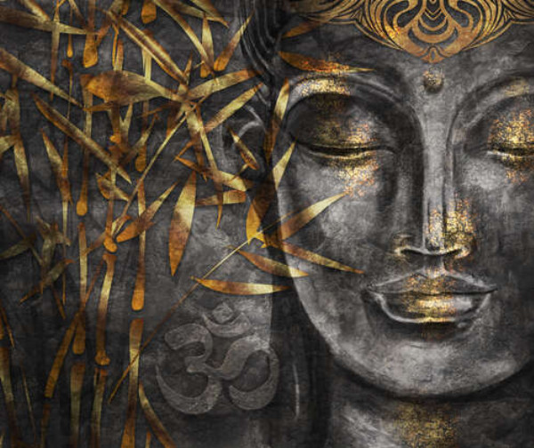 Лицо Будды и золотые стебли