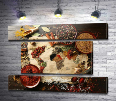 Карта мира из колоритных специй