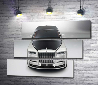 Модульна картина "Стильний чорно-білий Rolls Royce"
