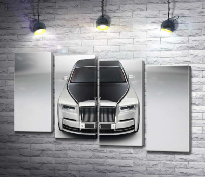 Модульна картина "Стильний чорно-білий Rolls Royce"