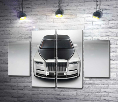 Модульная картина "Стильный черно-белый Rolls Royce"