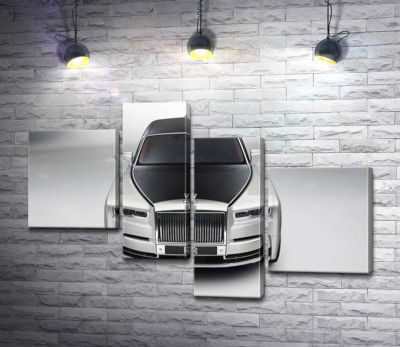 Модульна картина "Стильний чорно-білий Rolls Royce"