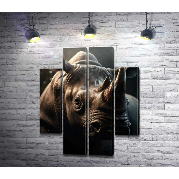 Портрет мощного носорога