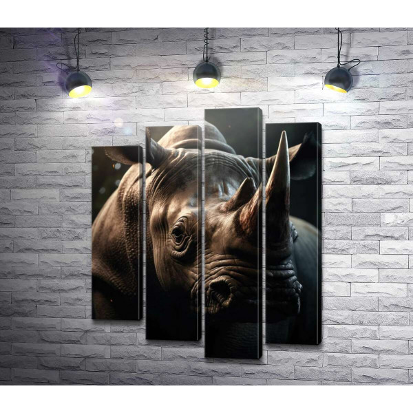 Портрет потужного носорога