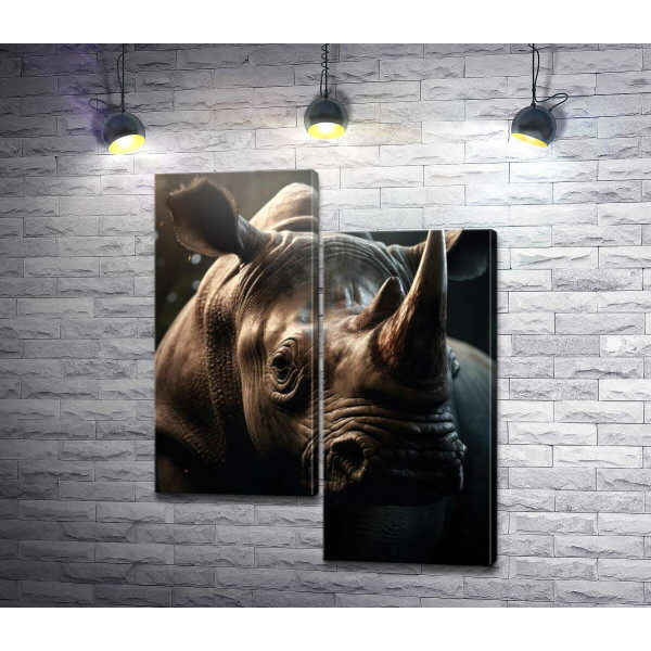 Портрет потужного носорога