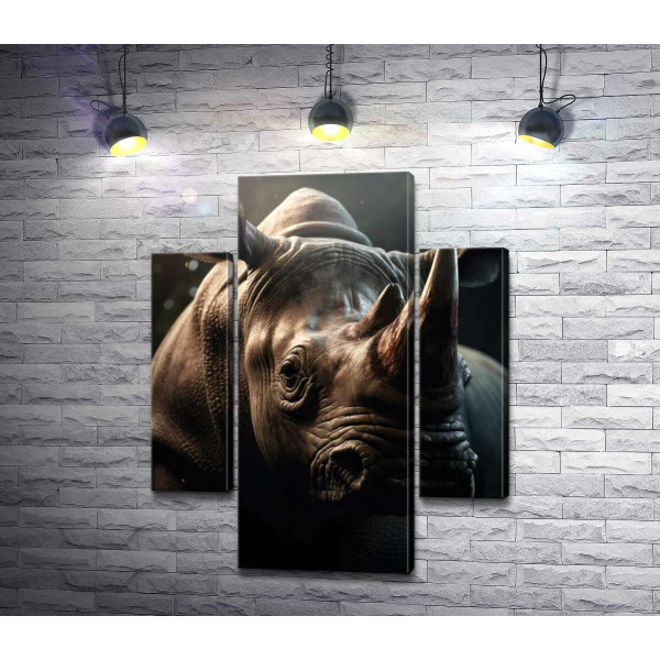 Портрет мощного носорога