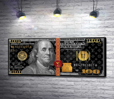 Золоті 100 доларів у стилі Louis Vuitton